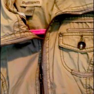Woman’s Ruff Hewn coat/shirt large. Like new. Brown/tan. CuTe!!!!!!